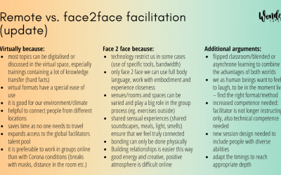 Moderation: virtuell versus face2face, Argumente